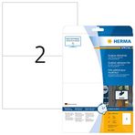 HERMA 9535 Folyo Etiketleri DIN A4 210 x 148 mm, 10 Yaprak, Polietilen, Mat Kendinden Yapışkanlı, Dış Mekan Yapışkan Folyo, 20 Yapışkan Etiket, Beyaz