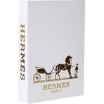 Hermes Beyaz Gold Dekoratif Kitap Kutu - Beyaz - Gold