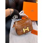 Hermes Logo Detaylı Ithal Çanta - Kahve