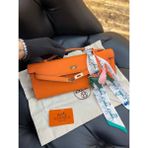 Hermes Logo Detaylı Ithal Çanta - Turuncu