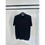 Hermes Premium Triko Polo Yaka Düğmeli T-Shirt – Yumuşak Dokulu, Nefes Alabilir, Şık Erkek Tişört - Siyah - XL