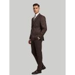Hermose Sartorial | Kahverengi Çizgili Kruvaze Takım Elbise - 6 Drop - 48
