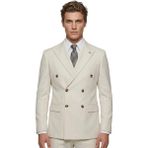 HERMOSE Signature | Açık Krem Kruvaze Takım Elbise - 6 Drop - 48 - Açık - Krem Rengi