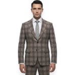 HERMOSE Signature | Kahverengi Ekose Desenli Takım Elbise - 6 Drop - 52