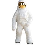 Hermoso Uzay Adamı Astronot Heykeli Roket Uçak Deseni Seramik Büyük (Yurt Dışından) - Beyaz