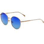 Hermossa Hm 1425 C 3 Yuvarlak Unisex Güneş Gözlüğü - Altın - Mavi