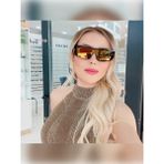 Hermossa HM 1589 C4 125 Aynalı Unisex Dikdörtgen Siyah Kemik Güneş Gözlüğü