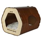 Herniks HR3029 Yastıklı Ahşap Altıgen Lüks Kedi Evi