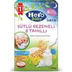 Hero Baby Gece Sütlü Rezeneli 8 Tahıllı Kaşık Maması 200 gr (5 Adet)