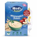 Hero Baby Kaşık Maması 200GR Gece Sütlü Elmalı 8 Tahıllı + Islak Mendil Hediye