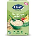 Hero Baby Sütlü 8 Tahıllı Meyveli Kaşık Maması 400 gr 6+ Ay İçin Doğal Tahıllı Besin