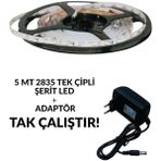 Hero Led 5 Metre Tek Çipli Iç Mekan Şerit Led Set Adaptör Amber