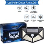 Hero Led Güneş Enerjili Dış Mekan Solar Duvar Armatürü Beyaz Işık - 6500K - Beyaz