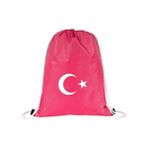 Hero Tasarım Ay Yıldız Türk Bayrağı - Ipli Spor Sırt Çantası - Günlük - Okul 35*45CM One Size | HR1032 - Pembe - 20 L