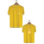 Hero Tasarım BLL1399 Işığın Altındaki Ön Arka Baskılı Bisiklet Yaka Kısa Kol Sarı Kadın T-shirt