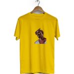 Hero Tasarım BLL1637 2Pac Bisiklet Yaka Kısa Kollu Sarı T-shirt
