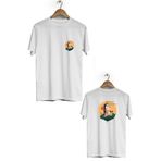 Hero Tasarım BLL173 Beyaz Leyla ile Mecnun Ön Arka Baskılı Bisiklet Yaka Erkek T-shirt
