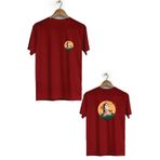 Hero Tasarım BLL173 Bordo Leyla ile Mecnun Ön Arka Baskılı Bisiklet Yaka Erkek T-shirt