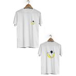 Hero Tasarım BLL1923 Beyaz Salıncak Balon Ön Arka Baskılı Erkek T-shirt