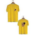 Hero Tasarım BLL3282 Sarı XXXTentacion Ön Arka Baskılı Bisiklet Yaka Kısa Kollu Erkek T-shirt