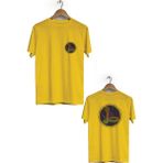 Hero Tasarım BLL748 Sarı Yılan Ön Arka Baskılı Bisiklet Yaka Erkek T-shirt