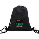Hero Tasarım Hero tasarım Eat Sleep Game - Ipli Spor Sırt Çantası - Günlük - Okul 35*46CM One Size | INN1009 - 000-Siyah - Standart