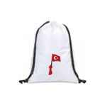 Hero Tasarım Ilelebet Türk Bayrağı - Ipli Sırt Çantası - Spor - Günlük - Okul 35*45CM One Size | BLL3782 - Beyaz - 20 L