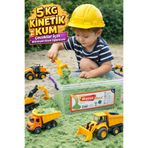 HEROES 5 Kg Yeşil Kinetik Kum (Dev Boy) - Akışkan ve Dağılmayan Doğa Rengi Eğitici Oyun Kumu