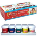 Heroes Akrilik Boya 10 Renk 25 ml 1 Paket Akrilik Boya Seti 10 Lu Kağıt Tuval Ahşap Cam Duvar Metal Boyama
