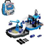 Heroes Toys Mavi Çantalı Polis Seti Arabalı ERN-2015 Taşınabilir Oyuncak Garaj Seti