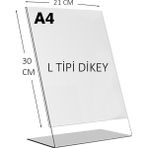 Heroglas Heroglas(10 Adet) A4 L Tipi Dikey Masa Üstü Şeffaf Pleksi / Föylük-Fiyatlık-Menü-Broşürlük