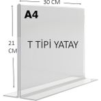 Heroglas HEROGLAS(10ADET) A4 T Tipi Yatay Masa Üstü Şeffaf Pleksi / Föylük-Fiyatlık-Menü-Broşürlük
