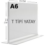 Heroglas HEROGLAS(10ADET) A6 T Tipi Yatay Masa Üstü Şeffaf Pleksi / Föylük-Fiyatlık-Menü-Broşürlük