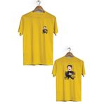 Herotasarım BLL167 Sarı Leyla ile Mecnun Ön Arka Baskılı Bisiklet Yaka Erkek T-shirt