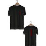 Herotasarım BLL2932 Siyah İp Ön Arka Baskılı Bisiklet Yaka Kısa Kollu Erkek T-Shirt