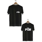 herotasarım Pöh Ön Arka Baskılı Bisiklet Yaka Kısa Kollu Tişört BLL1471 (Siyah / 4XL)