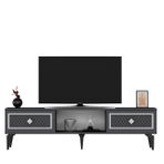 Herry 2 Kapaklı Tv Sehpası Alt Modül, Antrasit Gümüş