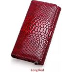 Herşey Fırsat Kadın Deri Cüzdan Yılan Desenli Kırmızı 19 cm x 10 cm - Antrasit - Kırmızı