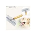 HerŞey Marketing Çift Taraflı Ahşap Saplı Ergonomik Evcil Hayvan Fırçası Tarağı Metal Kedi Köpek Tarağı