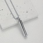 Herşey Nota 25 x 5 mm Not Saklama Kapsül Açılabilen Dilek Çelik Kolye - Gümüş