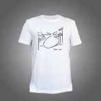 Herşey Nota Bateri Tshirt Beyaz Unisex - XL