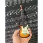 Herşey Nota Elektro Gitar Ahşap El Yapımı Biblo Minyatür 25 Cm