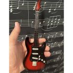 Herşey Nota Elektro Gitar Kahve Rengi El Yapımı Biblo Minyatür 25 cm 3D - Violin Sunburst