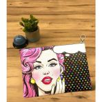 Herşey Nota Renkli Popart Desen Cluch Portföy Çanta