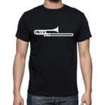Herşey Nota Trombon Unisex Tshirt - Siyah