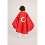 Herşey Nota Türk Bayraklı Pelerin 23 Nisan 29 Ekim 10 Kasım 19 Mayıs Gösteri Kıyafetleri - 628 Kırmızı