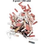 Herşey Trend Herşeytrend Açık Kırmızı 15 x 5 mm Dantel Oya Yazma Halhal Abiye Lazer Kesim Pul 200 Adet / 8 Gram
