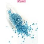 Herşey Trend Herşeytrend Dökme Cam Kum Boncuk (8/0) 3 mm - 60 Gram - Şeffaf Gök Mavi - BNC214