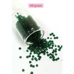 Herşey Trend Herşeytrend Dökme Cam Kum Boncuk (8/0) 3 mm - 60 Gram - Şeffaf Koyu Yeşil - BNC196
