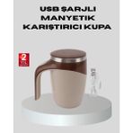 Herşey Trend Herşeytrend Manyetik Karıştırıcı Kupa USB Şarjlı Otomatik Karıştırma Çift Katmanlı